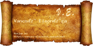 Vancsó Eleonóra névjegykártya